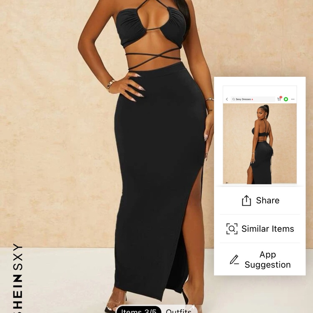 Black 2 piece skirt set